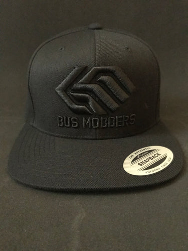 OG BUSMOBBERS SNAPBACK HAT 3D LOGO BLACK AND BLACK ..
